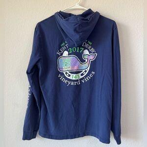 Vineyard Vines Kentucky Derby 2017 Hoodie Lightweight Shirt Men’s S Blue Cotton